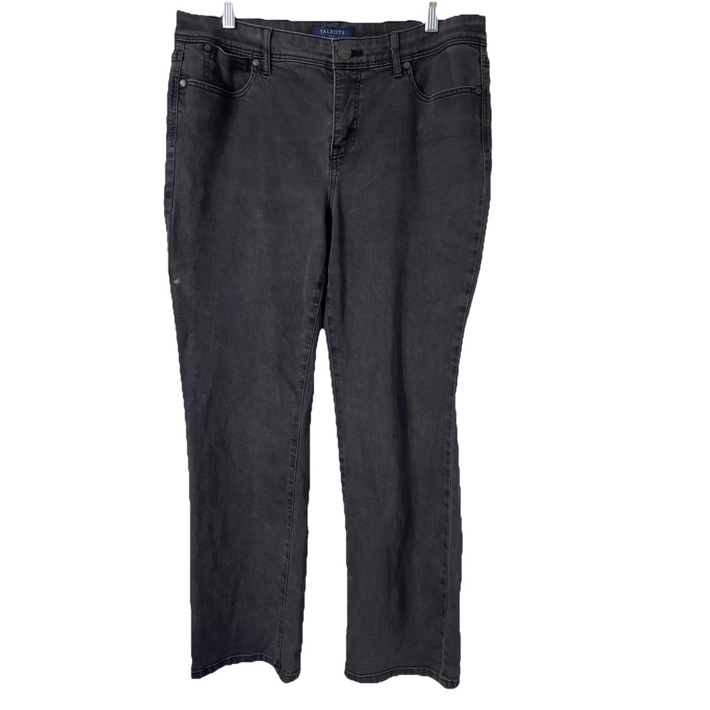 Talbots Jeans Womens 12P Black Barely Boot Cut Simply Flattering 5 Pocket‎ Denim